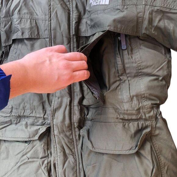 Vintage The North Face Hyvent Goose Down Jacket Large Green - Picture 15 of 16